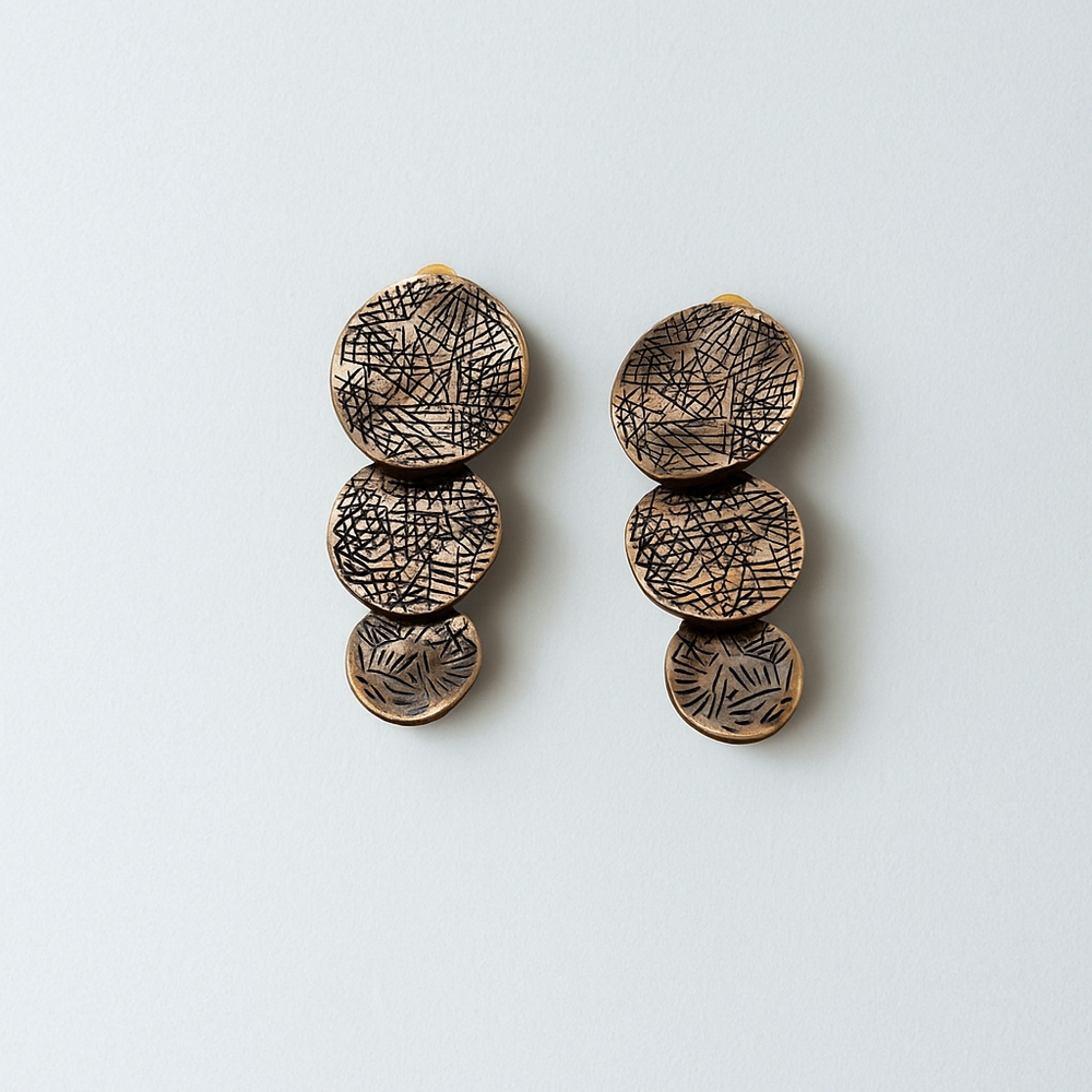 Brass Clip On Earrings